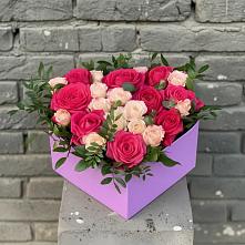 Цветочная композиция из Розы в коробке в Проводник