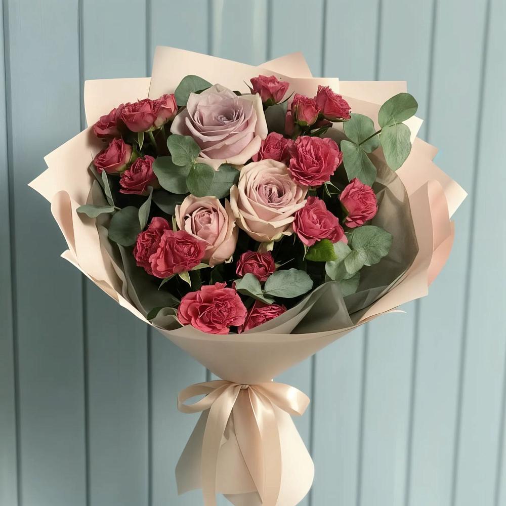 Букет цветов из: Гвоздики и Розы в Проводник