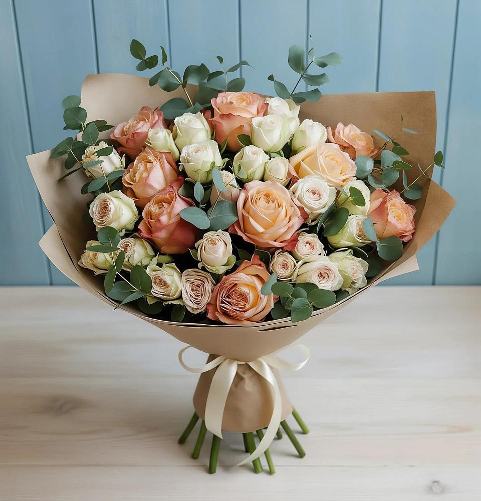 Букет цветов из: Альстромерии и Розы в Проводник