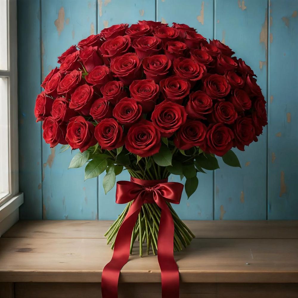 Букет Красные розы Блэк Меджик в Проводник