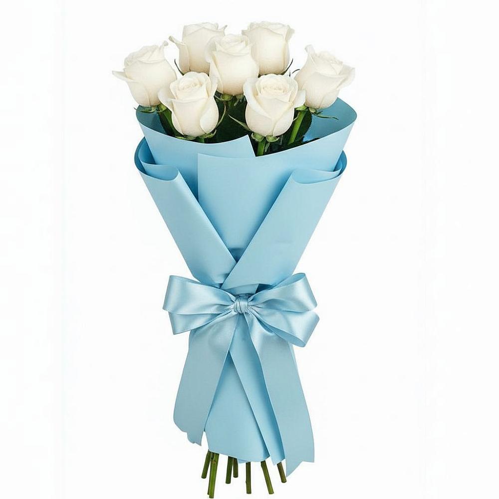 Букет 7 белых роз Проуд в Проводник