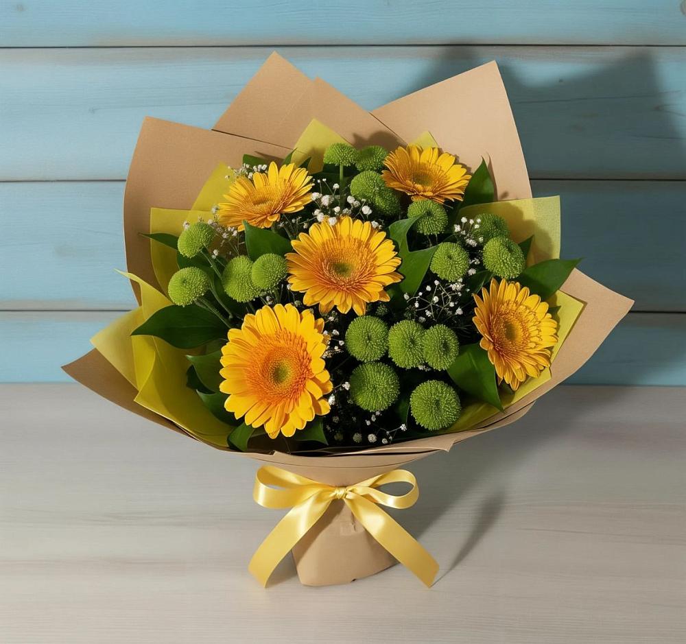 Букет цветов из: Герберы и Хризантемы в Проводник