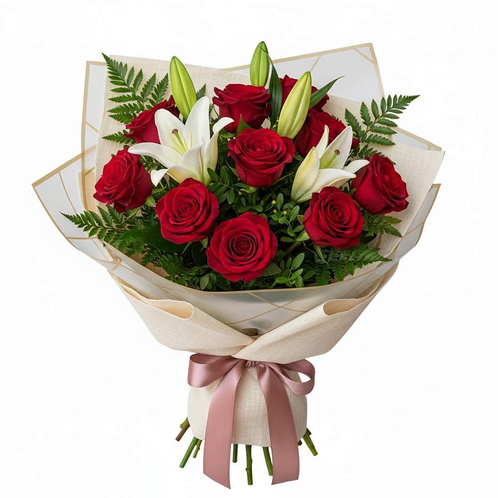 Букет цветов из: Лилии и Розы в Проводник