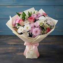 Букет цветов из:  Хризантемы, Альстромерии и Розы #REPLACE_PRED# Проводник