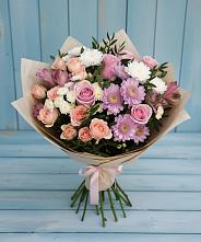 Букет цветов из:  Хризантемы, Розы и Альстромерии #REPLACE_PRED# Проводник